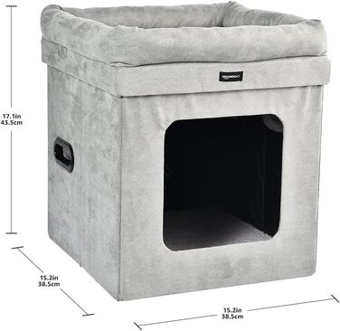 Складаний будиночок для котів Amazon Basics, 38x38x43 см, сірий