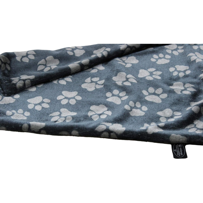 Собача ковдра Made in Germany, лапка антрацит, 95x135 см, для малих і великих собак, м'яка літня ковдра, прана, підходить для сушарки