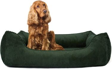 Ортопедичне ліжко для собак Антон | Ліжко-кошик для середніх та великих собак (85x65 см, оливковий)