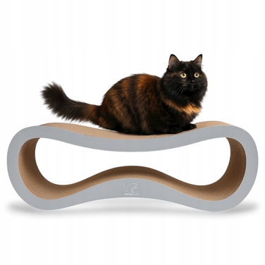 Дряпалка для котів HomeCatty, сіра, до 60 см, картонна, 2 рівні