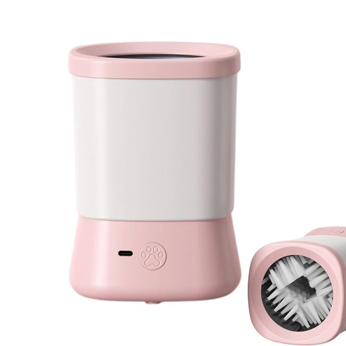 Миска для миття лап собак Hogvinnatil | Миска для тварин | Аксесуари для чищення лап, 2 швидкості, захист від бризок (Рожева)