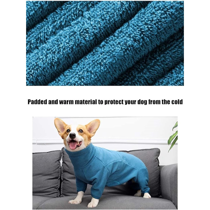 Теплий комбінезон для собак з флісу, з капюшоном, для коргі та інших порід, зелений, XS