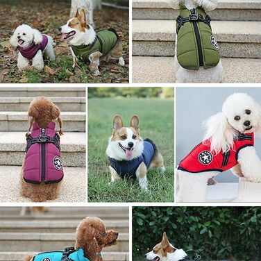 Зимовий теплий одяг Furry King для собак: водонепроникний 3-в-1, з інтегрованим шлейкою. Підходить для малих, середніх та великих собак та котів.