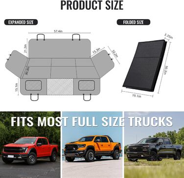 Подовжувач заднього сидіння для собак у вантажівки: LKW, F150, RAM1500, Silverado. Захисний чохол, гамак для собак. Міцний, для вантажних автомобілів