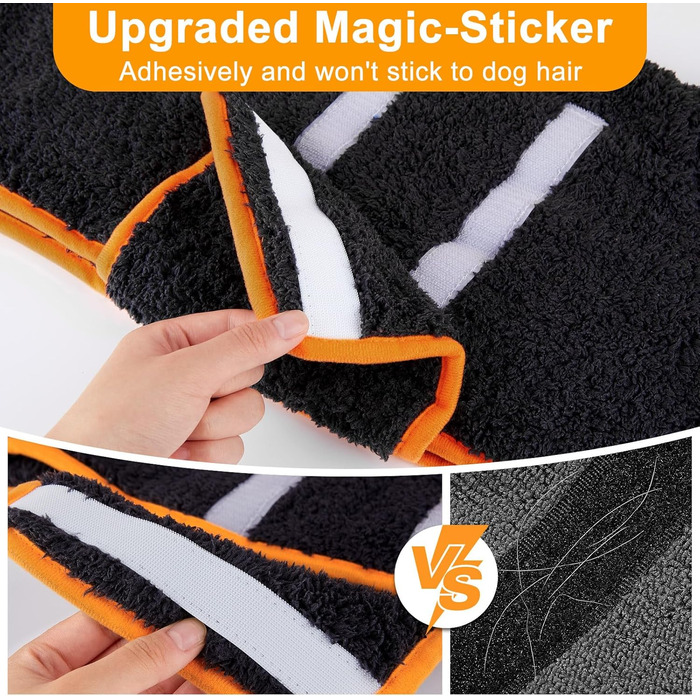 Рушник для собак Bienbee, чорний, XXL, швидковисихаючий, супер вбираючий