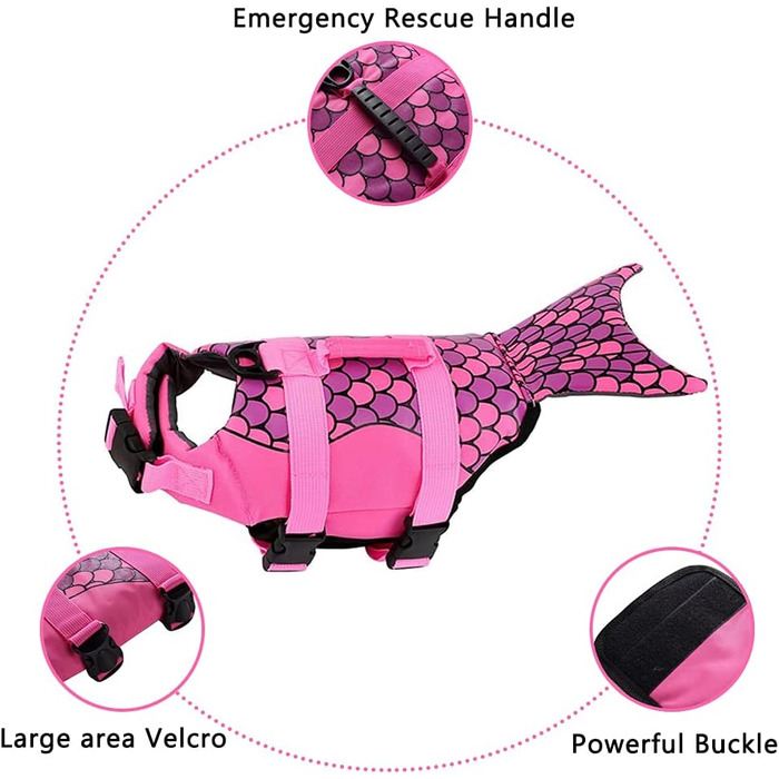 Жилет для плавання собак OMEM, жилет для цуценят, ідеальний для плавання, серфінгу, катання на човні, забезпечує безпеку у воді, рожевий
