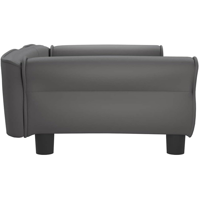 Крісло-ліжко для собак, лежанка для собак з м'якою подушкою, диванчик для маленьких собак, лежанка для домашніх тварин, лежанка для котів, штучна шкіра (95 x 55 x 30 см, сірий)