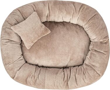 Ліжко для собак Lily для маленьких собак - подушка для собак з тканини Sorisso - м'яка, довговічна, зносостійка, міцна (M, Бежевий)