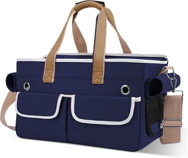 Транспортна переноска для котів та собак ALLSOPETS, складана, дихаюча, для подорожей, кемпінгу, прогулянок (Блакитна)