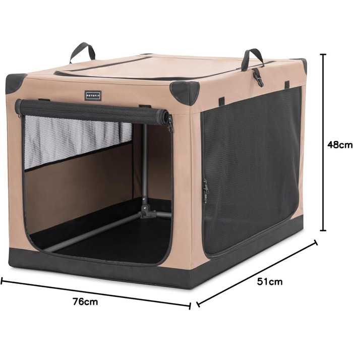 Транспортна переноска для собак Petsfit, складана, для дому, велика, середня, маленька, бежева (Khaki) M