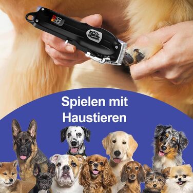 Машинка для стрижки собак, акумуляторна бездротова тиха, для котів та інших тварин, чорна