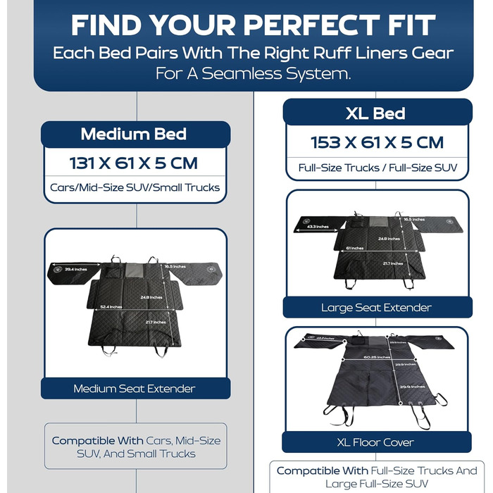 Килимок для собак у машину Ruff Liners, середньо-сірий – відомий з Shark Tank, для середніх сидінь, з неслизьким дном, водонепроникним чохлом, можна прати в машині – килимок для собак, сірий, середній (131 см x 61 см)