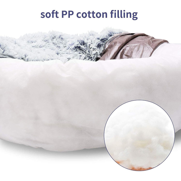 М'яке кругле ліжко для собак та котів. Кругле ліжко-бублик для середніх собак та котів, м'яке та тепле, Ø 60 см, темно-сірий колір