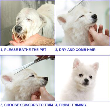 Професійний набір ножиць для грумінгу собак 6-в-1, титанове покриття, для догляду за шерстю собак, котів та інших домашніх тварин