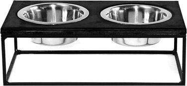 FEEDO - годівниця для собак з бетону, подвійний миска, аксесуари для собак (M, темно-сірий)