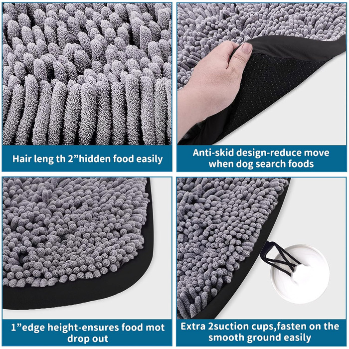 Килимок для собак з інтерактивними іграшками, для розвитку інтелекту, чорний, 43x53 см