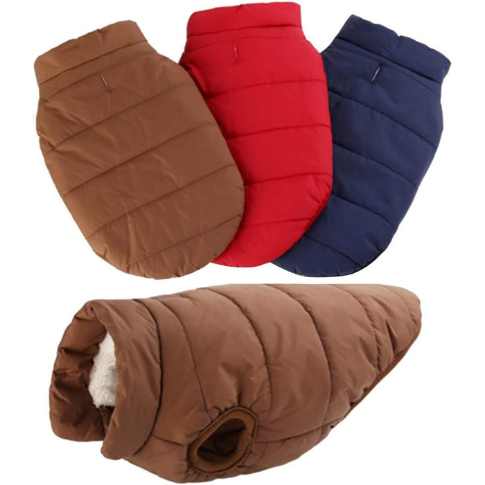 Теплий зимовий жилет для собак з флісовою підкладкою, кавового кольору, 3XL (90 см)