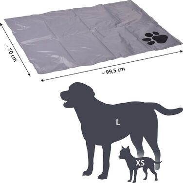 Kühlmatte für Hunde von dobar® - Kühldecke für Hunde & Katzen - Selbstkühlende Matte für Haustiere - 99,5 x 70 cm - Grau