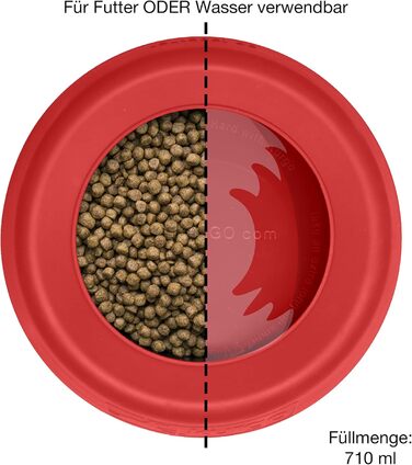 Kurgo Splash Free Wander: Миска для води для собак, 0.7 л, червона, не проливається, для подорожей