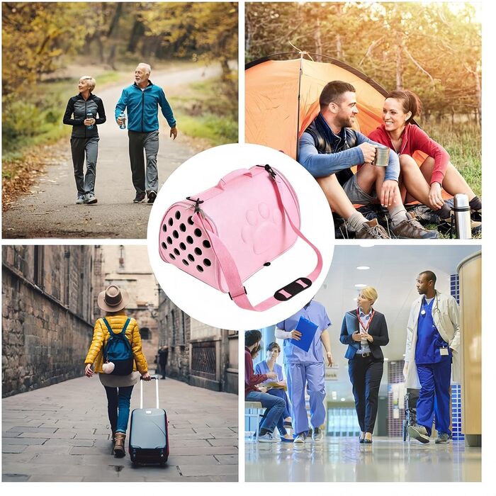Трансформер-переноска для тварин: рожева переноска-рюкзак для вигулу, подорожей та відвідування ветеринара
