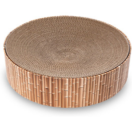 Кігтеточка для котів Petaureus Zylinder з вставкою | Стильна та екологічна | Ø 40 см | Кігтеточка з переробленого картону з змінним вкладишем