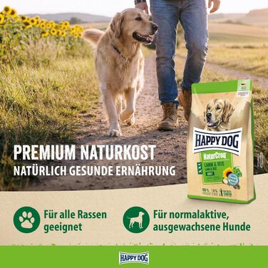 Сухий корм для собак Happy Dog NaturCroq з ягнятиною та рисом для чутливого травлення, 15 кг