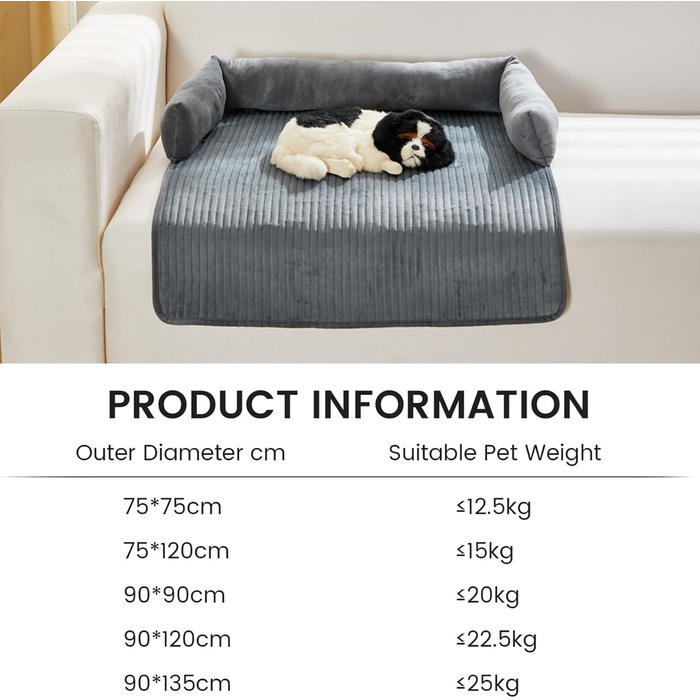 М'яке ліжко для собак Bangminda: килимок, ковдра, захист дивана. Чудово підходить для собак, 75 x 75 см, сірий колір.