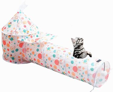 Ігровий тунель для котів та тварин, Pop-Up тунель, складаний, для дому (рожевий)