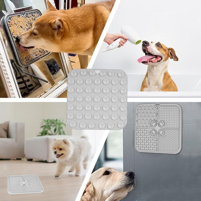 Килимок для годування собак, котів, цуценят: повільне годування, тренування, миска-лежанка з присосками