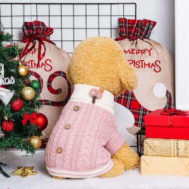 Пуловер для собак з коміром-горловиною, теплий зимовий одяг для собак та кошенят, теплий одяг для собак середнього розміру (Medium)