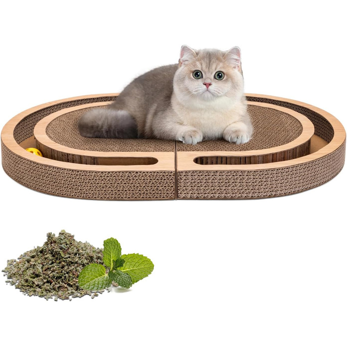 Nobleza Драбина-кіготь для котів велика 2-в-1, розкладна з іграшкою-м'ячиком та котячою м'ятою - високоякісна XXL драбина-кіготь для кількох котів, 60x40 см