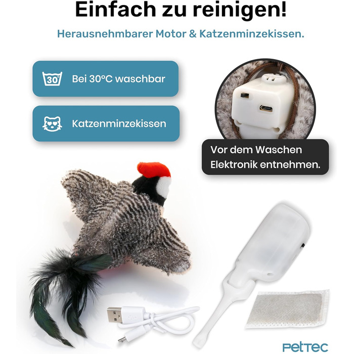 Інтерактивна іграшка для котів PetTec® з лазерним вказівником - автоматична, електрична, для зайнятості 24/7