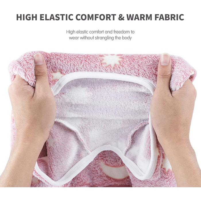 Піжама для собак великих порід, теплий комбінезон для собак дівчаток, зимовий одяг для собак, світиться в темряві (рожевий, L)