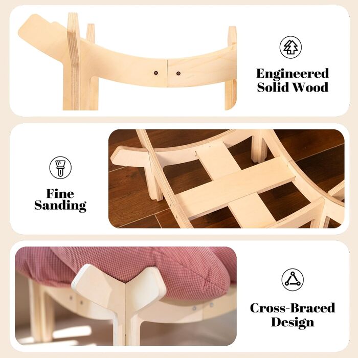 Кішка-софа CheerPals у формі квітки, 55x55 см, рожева. М'яке ліжко для котів з пружним наповнювачем. Меблі для котів для сну та відпочинку.