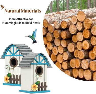 Дерев'яний будиночок для птахів Vogelhaus - годівниця та гніздовий ящик для диких птахів (28x18.5x31.5 см)