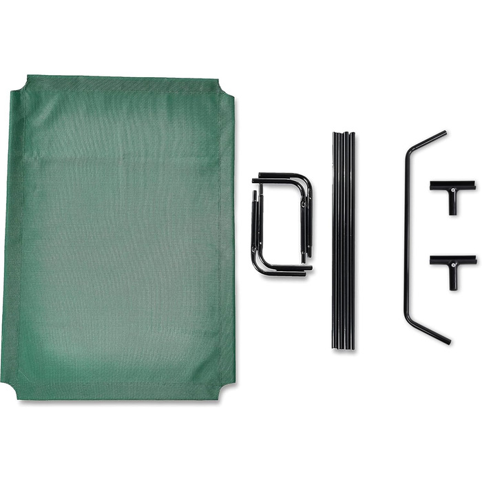 Крісло-ліжко для собак Amazon Basics, зелене, розмір L (110 x 65 x 19 см), підвищене, комфортне