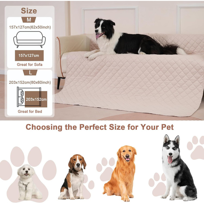 Водонепроникний килимок для собак на диван, ліжко та в авто - котячий килимок, захист дивану/ліжка від подряпин, двосторонній, миючий, ідеальний для великих/маленьких собак (Рожевий, 203x152 см)