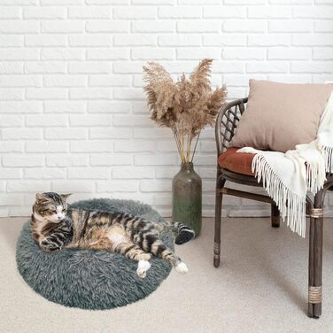 DEFACTO Лежанка для собак, м'який лежак для тварин, лежанка-кошик з високими бортиками, неслизьке дно, розмір 3XL (120x120 см), антрацит