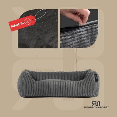 Крісло-лежанка для собак (55x42 см) з подушкою, Cordstoff, сіре, з пакетиками для відходів