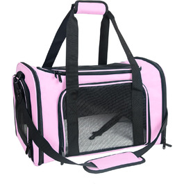 Переносна сумка-переноска для котів та собак, велика, рожева