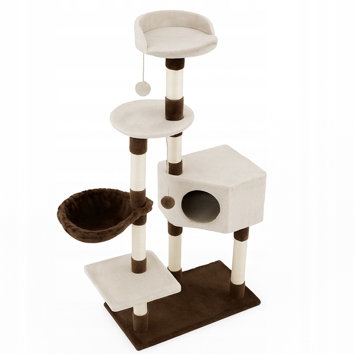 Високий когтеточка-комплекс з лежаком та стовпчиком для кігтів, вежа Wideshop 101 — 160 см