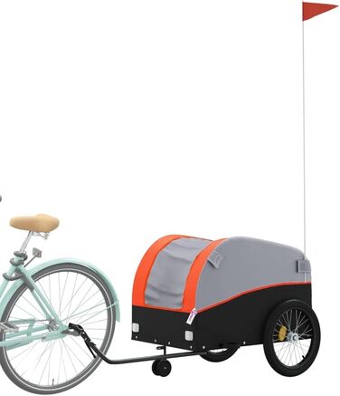 Причіп для собак, велосипедний причіп, причіп для бігу: чорний та помаранчевий, 45 кг, сталь, легка збірка, універсальний