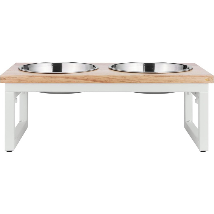 Набір мисок для собак Navaris: піднята годівниця, 800 мл, нержавіюча сталь, для води та корму, миється в посудомийній машині, складана