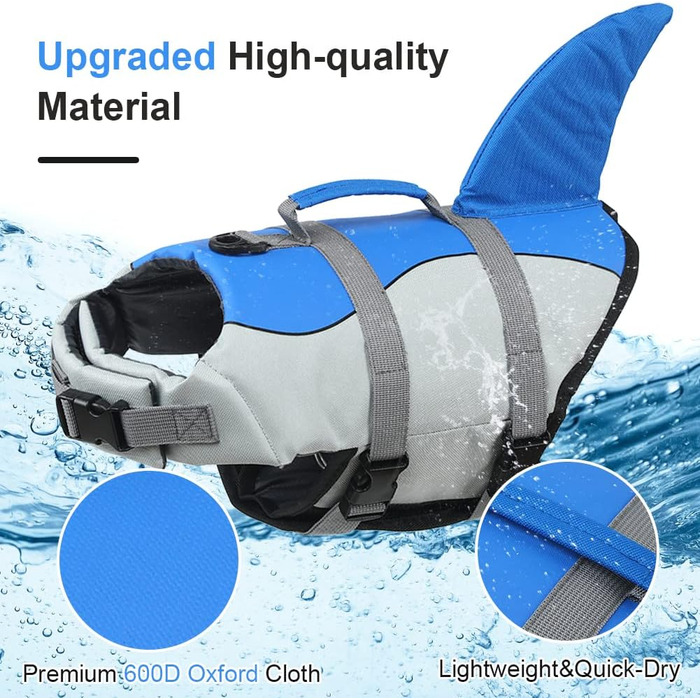 Рятувальний жилет для собак EMUST, Ripstop, з ручкою для витягування, XS, блакитний