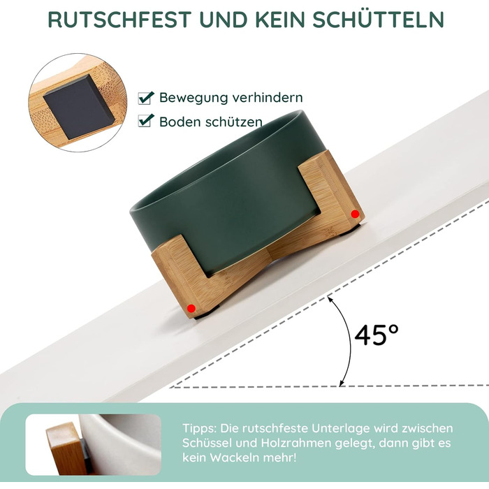 Миска для собак та котів SpunkyJunky з кераміки, 850 мл, зелена