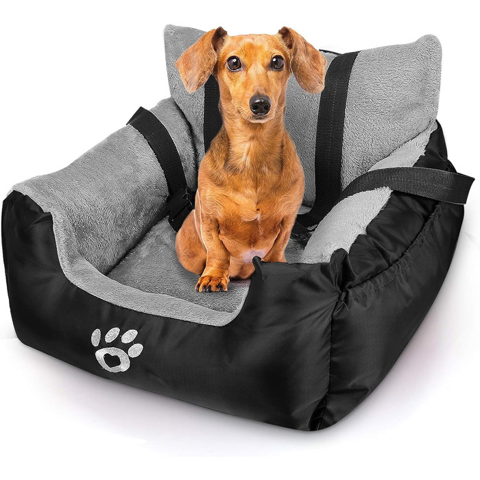 Автокрісло для собак та котів Fareyy, підняття для тварин, переноска з сумкою та страхувальним ременем, водовідштовхувальне, тепле, плюшеве, чорне