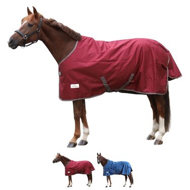 Водонепроникна попона для лошадей Marengos by Bucas Freedom Turnout 600D, демісезонна накидка з підкладкою та перехресними ременями, бордовий/темно-синій, 125 см (без наповнювача)