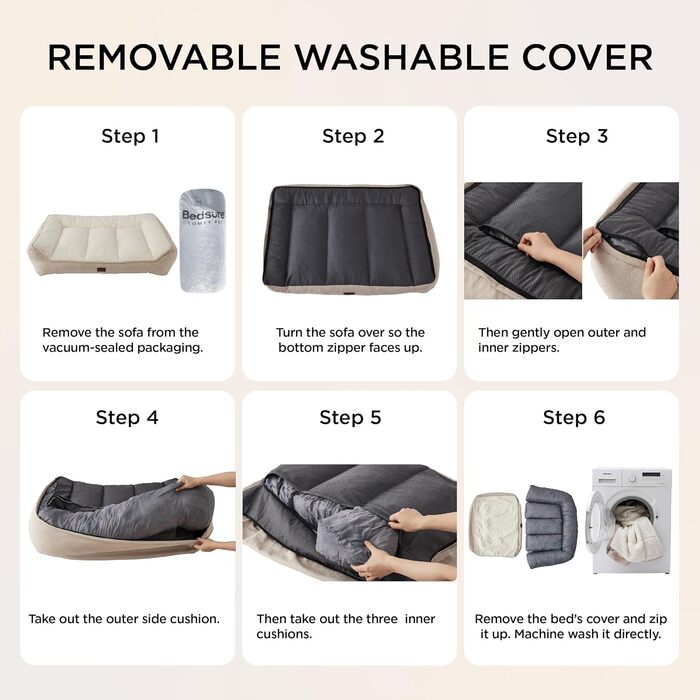 Крісло-лежанка для собак BEDSURE великих порід - 89x63 см, товста підстилка, водонепроникний чохол, антиковзаюча поверхня, м'який плюш Sherpa, темно-сірий колір