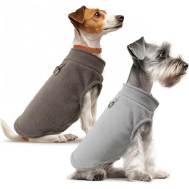 Теплий флісовий пуловер для собак та котів, зимова куртка для собак з повідком (аква+зелений, XL) (сірий+коричневий, M)