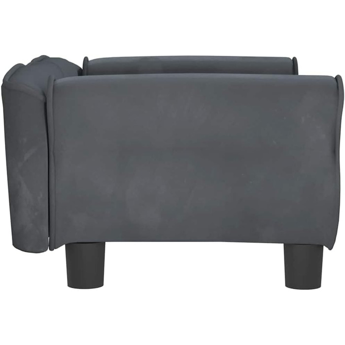 Крісло-ліжко для собак, м'яке ліжко для тварин, лежанка для маленьких собак, котів, темно-сірий велюр